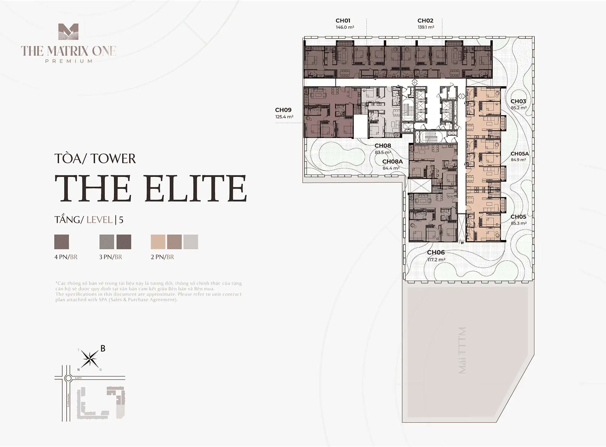 Mặt bằng điển hình Tầng 5 tòa The Elite tại dự án The Matrix One Premium của chủ đầu tư MIK Group Mặt bằng điển hình Tầng 5 tòa The Elite tại dự án The Matrix One Premium của chủ đầu tư MIK Group