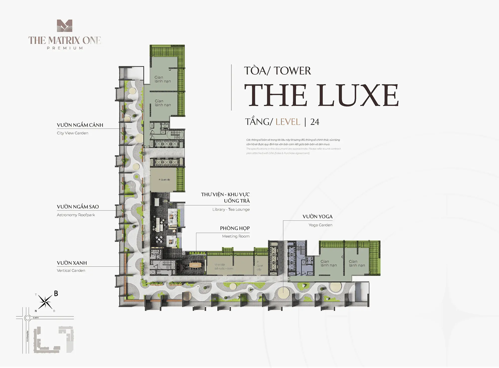 Mặt bằng tiện ích Tầng 24, Tòa The Luxe tại dự án The Matrix One Premium Mễ Trì Mặt bằng tiện ích Tầng 24, Tòa The Luxe tại dự án The Matrix One Premium Mễ Trì